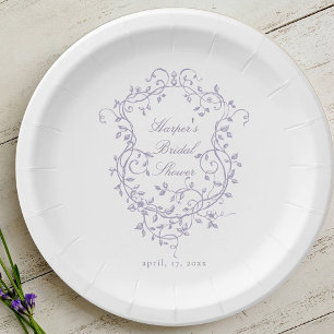 Elegante französische Lavendel-Blumen-Hochzeitsdus Pappteller