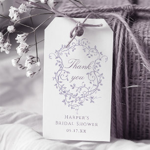 Elegante französische Lavendel-Brautparty-Dankesch Geschenkanhänger