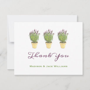 Elegante französische Lavender Potted Pflanze Viel Dankeskarte