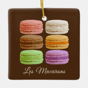 Elegante französische Macarons - Assoziierte Arome Keramikornament