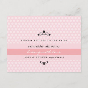 Elegante französische rosa Brause Shower Rezeptkar Postkarte