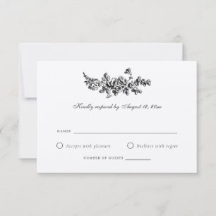 Elegante Französische Rose Vintage Wedding UAWG Einladung