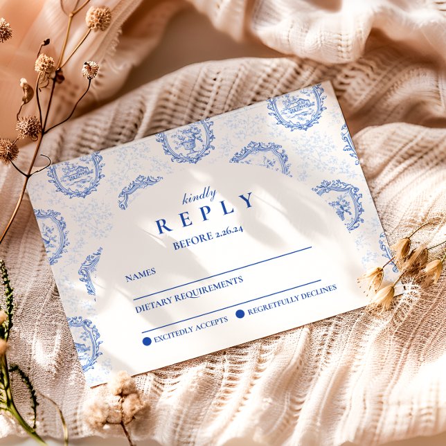 Elegante französische Toile-Abschlussfeier RSVP Karte (Von Creator hochgeladen)