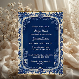Elegante französische Toile Pariser poetische Baby Einladung