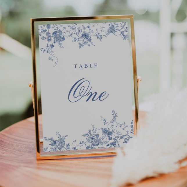 Elegante Französische Vintage Blumenjouy-Tischnumm Einladung (Von Creator hochgeladen)