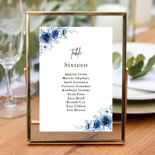 Elegante französische Vintage Hochzeit in Blau mit Tischnummer