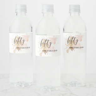 Elegante Frau 50. Geburtstag Wasserflaschenetikett