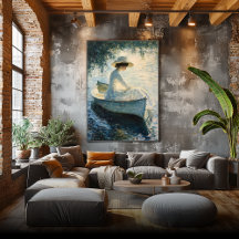 Elegante Frau auf Rowboat bei Sunset - Impressioni