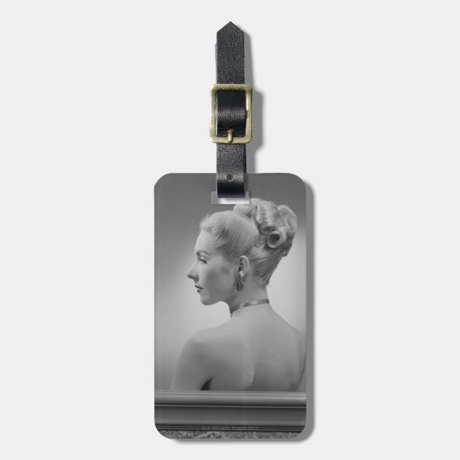 Elegante Frau Gepäckanhänger (Vorderseite vertikal)
