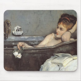 Elegante Frau im Bad (von Alfred Stevens) Mousepad