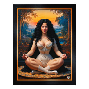 Elegante Frau in meditativer Harmonie von Xzendor7 Fotodruck