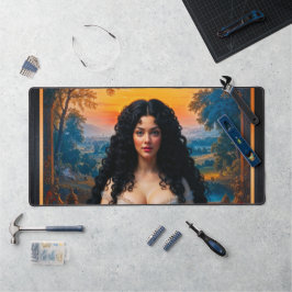 Elegante Frau in meditativer Harmonie von Xzendor7 Schreibtischunterlage