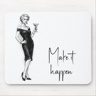 Elegante Frau mit Martini Mousepad