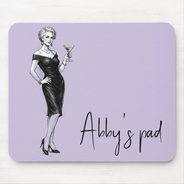Elegante Frau mit Martini Mousepad (Vorne)