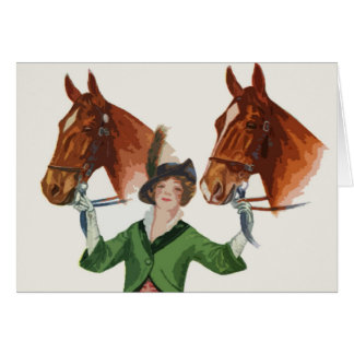 Elegante Frau mit Pferden