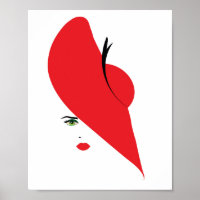 elegante Frau mit rotem Hut