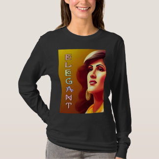 Elegante Frau mit schöner Pose T-Shirt