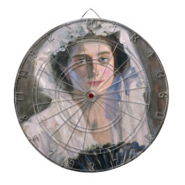Elegante Frau mit schwarzem Fan (Fujishima Takeji) Dartscheibe
