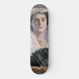 Elegante Frau mit schwarzem Fan (Fujishima Takeji) Skateboard