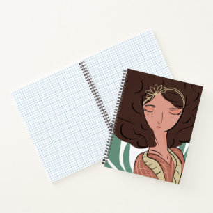 Elegante Frau Pflanzenliebhaberin Bloggerin Notizbuch