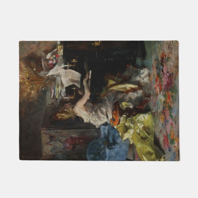 Elegante Frau Pianistin (Giovanni Boldini) Fußmatte (Vorderseite)