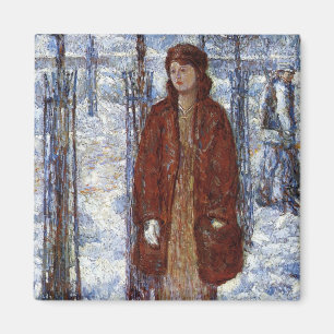 Elegante Frau (Snowy Winter 1918 in New York) Magnet
