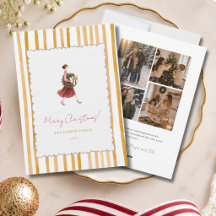 Elegante Frau Weihnachten Gelbe Streifen Foto