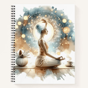 Elegante Frau Yoga Pose Spiral Notebook Notizbuch