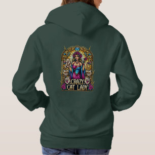 Elegante Frauen, die Kätzchen mit Katzen in der Um Hoodie