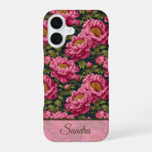 Elegante Frauen Geschenk Pfingstrose Name iPhone 16 Hülle