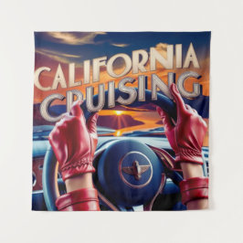 Elegante Frauen in klassischen Autos Wandteppich