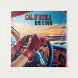 Elegante Frauen in klassischen Autos Wandteppich