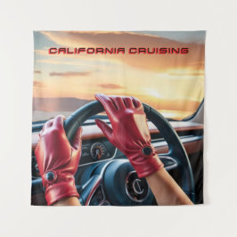 Elegante Frauen in klassischen Autos Wandteppich