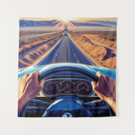 Elegante Frauen in klassischen Autos Wandteppich