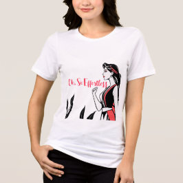 Elegante Frauen in Rot und Schwarz Tri-Blend Shirt