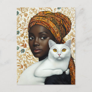 Elegante Frauen und Katze Postkarte