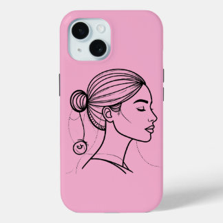 Elegante Frauenlinienkunst Profil | Minimalistisch Case-Mate iPhone Hülle