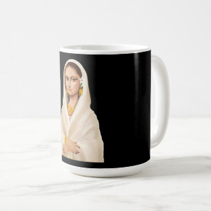 Elegante Frauenporträt Kulturkunstillustration Kaffeetasse