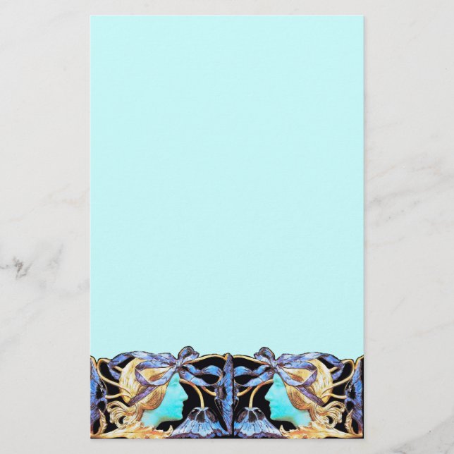 ELEGANTE FRAUENSCHÖNHEIT JEWEL/LADY, BLAUE BOW, BL BRIEFPAPIER (Vorderseite)