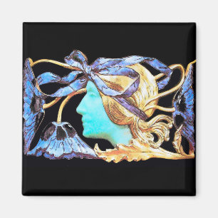 ELEGANTE FRAUENSCHÖNHEIT JEWEL/LADY, BLAUE BOW, BL MAGNET