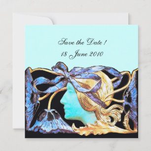 ELEGANTE FRAUENSCHÖNHEIT JEWEL/LADY, BLAUE BOW, BL SAVE THE DATE