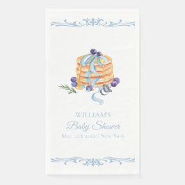 Elegante French Blueberry Pancake Baby Shower Serviette