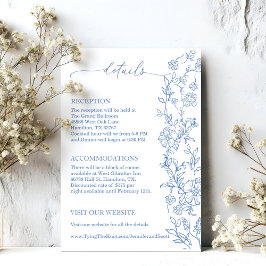 Elegante French Dusty Blue Vintage Wedding Begleitkarte