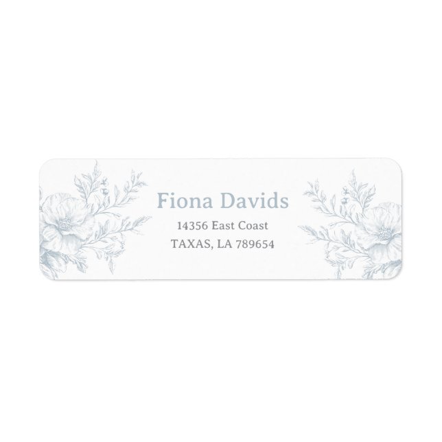 Elegante French Floral Blue Toile Hochzeit (Vorne)
