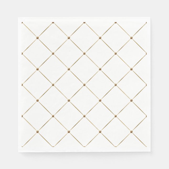 Elegante French Harlequin Black Gold Classic Serviette (Vorderseite)