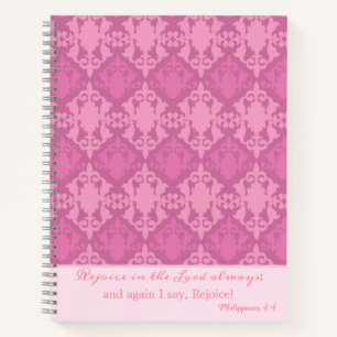 Elegante Freude am Lord Pink Damask Notizbuch