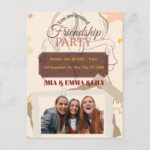 Elegante Freundschaftsparty-Feier mit Foto Postkarte