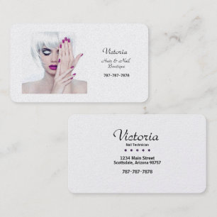 Elegante Friseurin und NagelBoutique Visitenkarte