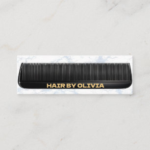 Elegante Frisuren-Stylistin Marmor Gold-Typografie Mini Visitenkarte