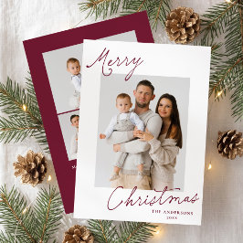 Elegante Frohe Weihnachten Burgunder Schrift Foto